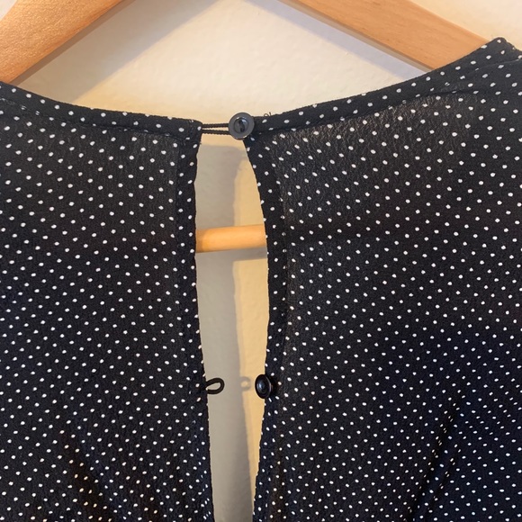 Polka Dot Deep V Neck Dress (S) - Picture 10 of 10